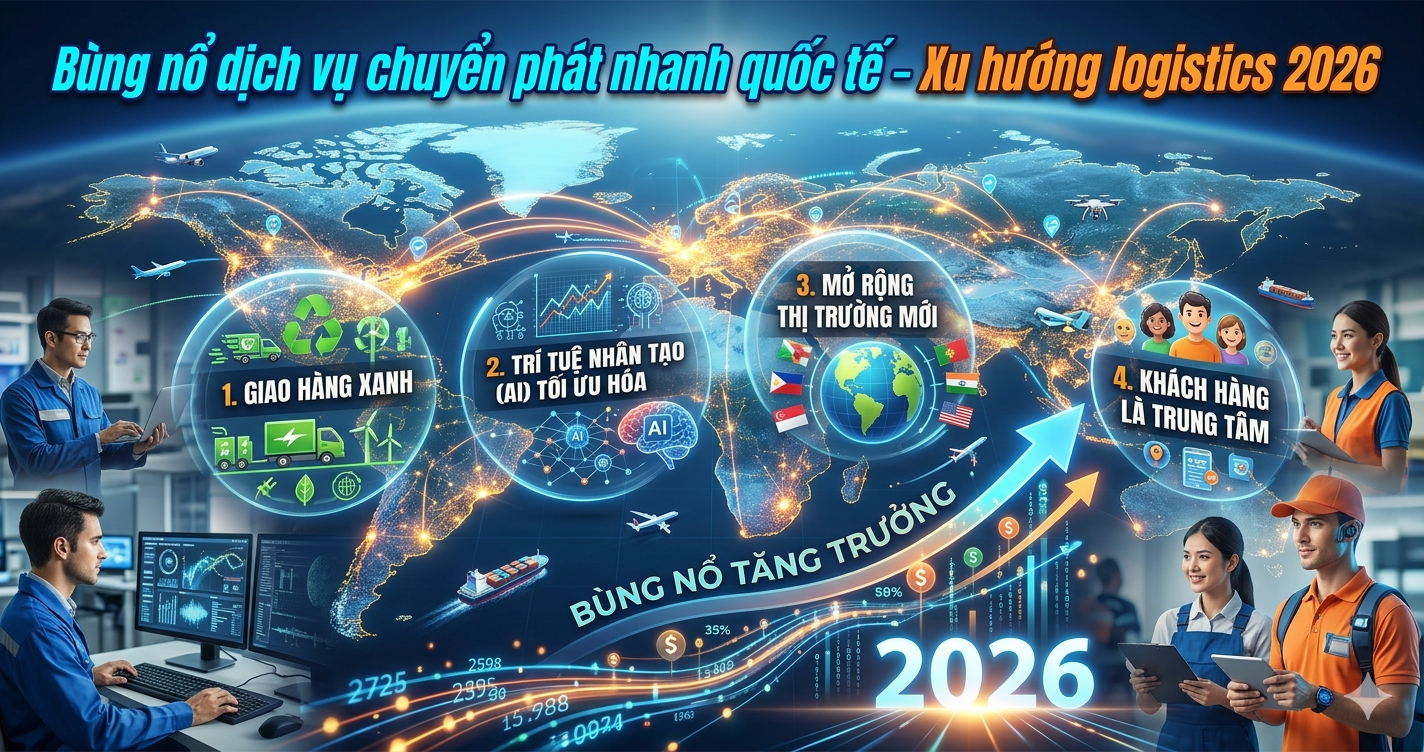 Bùng nổ dịch vụ chuyển phát nhanh quốc tế – Xu hướng logistics 2026