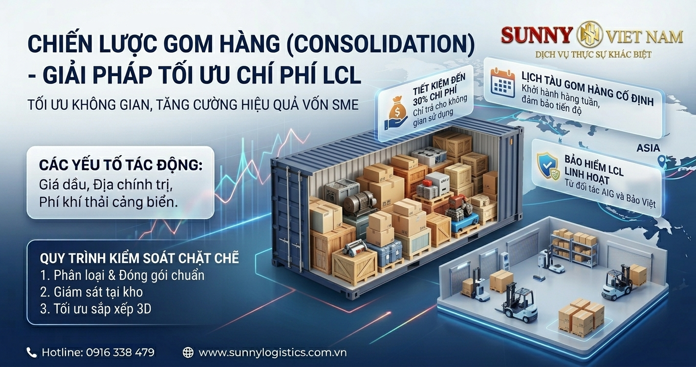 Giải pháp gom hàng lẻ LCL: Tối ưu chi phí Logistics cho SME 1 Chiến lược gom hàng (Consolidation) - Giải pháp "cứu cánh" cho doanh nghiệp mùa cao điểm